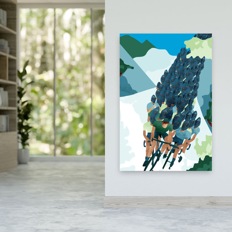 «Peloton Mountain Ascent Abstract Contemporary Mountain Nature», reproduction d'art murale, H 60 po x l 40 po