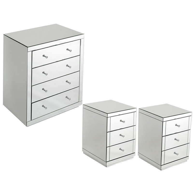 Damion Piece Bedroom Set, Silver