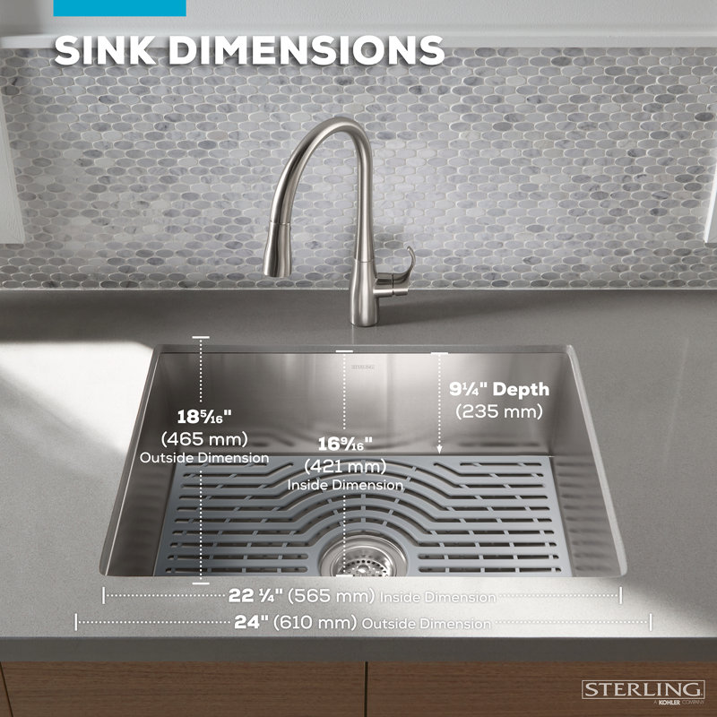 Ludington 24'' L Stainless Steel Undermount Single Basin Kitchen Sink