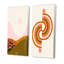 Minimal Abstract Shapes in Retro Colors V - ensemble de 2 impressions-347527703-347527702