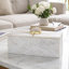 Boîte de rangement décorative avec poignée en améthyste dorée, marbre blanc 8 pouces
