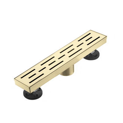 Majesta 12" Brushed Gold linear grid drain