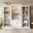 78.75" Tall 3-Piece Retro Bookcase Set With Adjustable LED Lighting And Tempered Glass Shelves For Flexible Display And Storage.-1384765530