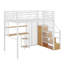 Lit mezzanine double en métal avec garde-robe, bureau et tablettes de rangement-1788287364