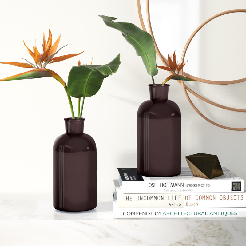 Darbyville 8" Glass Bottle Set, Black
