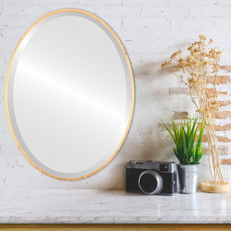 Bugarin Oval Mirror, 20.62" H x 30.62" W, Gold Leaf