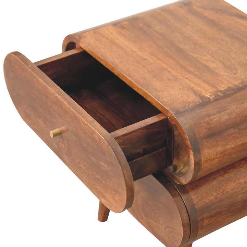 Proietti 45cm W Solid Wood Bedside Table