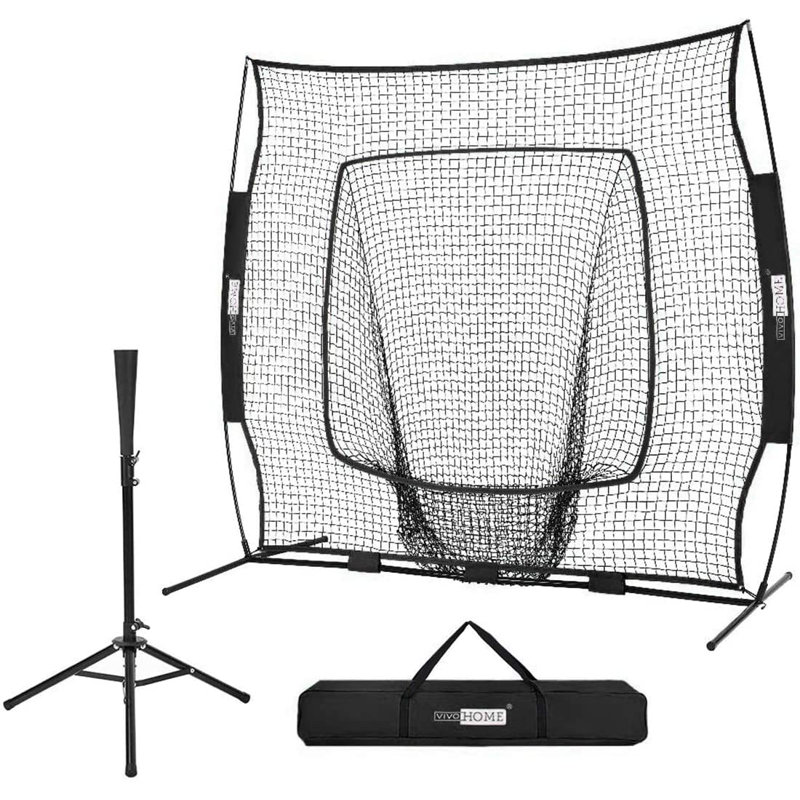 Baseball Softball Practise Goal Net with Carrying Case, Black