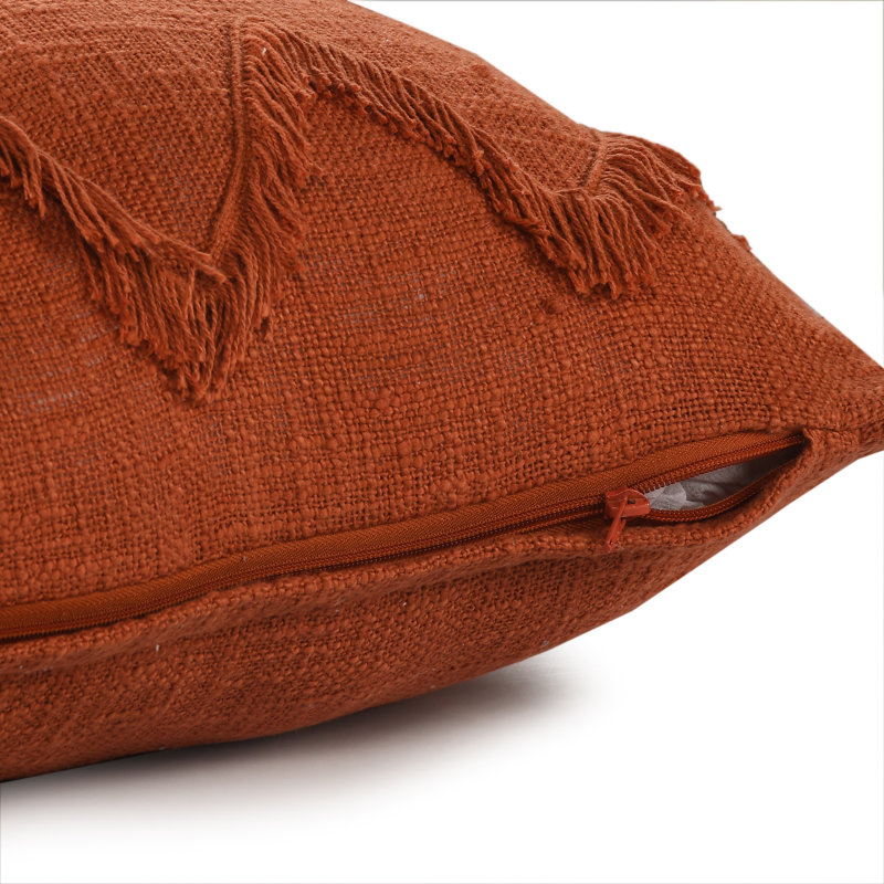 Housse de coussin décorative 100% coton Boho, Rectangle H 16 po x l 24 po, polyester