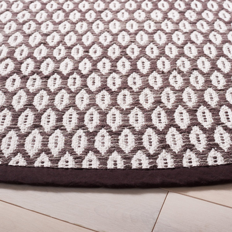 Modena Hand Woven Cotton Geometric Rug, Round 6'