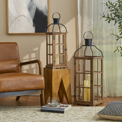 Wood and Metal Tabletop Lantern