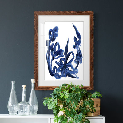 " Indigo Brush Blooms II " Painting Print