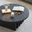 Wabi-sabi black solid wood round coffee table-105492911