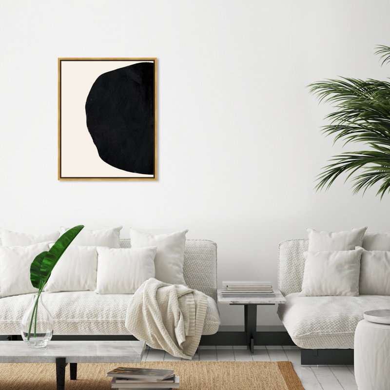 Modern Black Circle On White Background Print by Oliver Gal, 30" H x 24" W, Wrapped Canvas