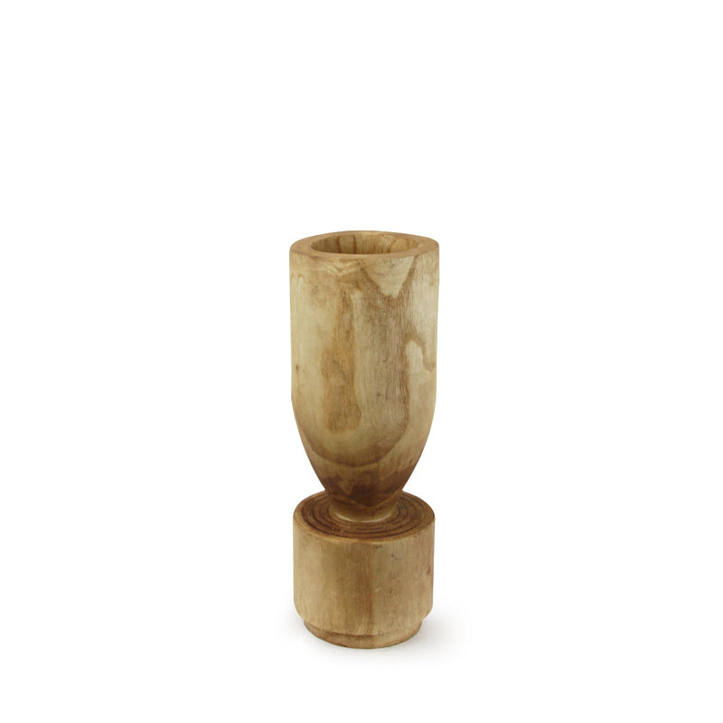 Cemiyah Wood Floor Vase, Natural, 15.75" H x 5.5" W x 5.5" D