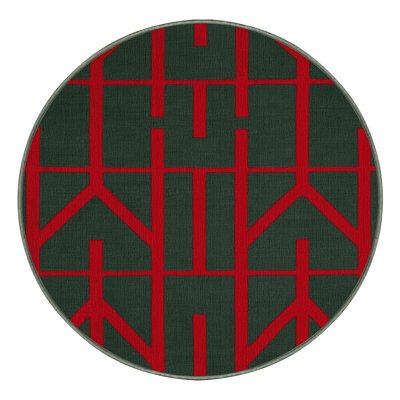 Machine Washable Trellis Green Area Rug