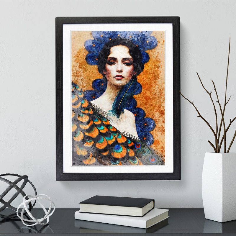 Vintage Portrait Of A Woman No.5 - Wall Art, White, Black Frame, 64cm H x 46cm W