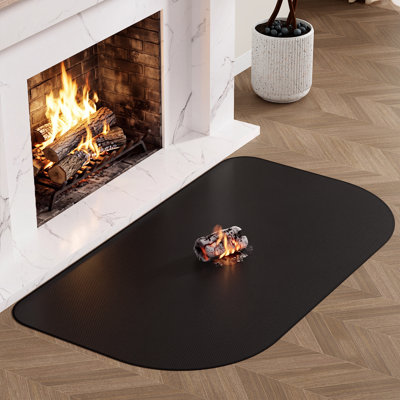 48-inch fireplace rug, black