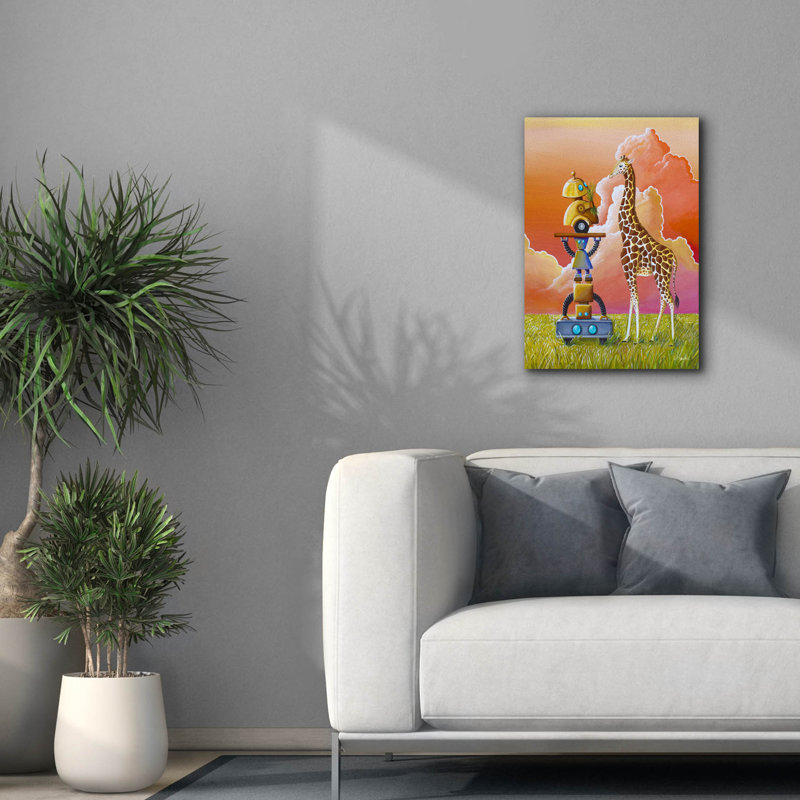 «Robots On Safari» par Cindy Thornton, reproduction d'art sur toile, H 26 po x l 18 po x P 0,75 po