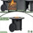30" Propane Gas Fire Pit Table - 50,000 BTU Round Steel Outdoor Fire Pit with Lid, Electronic Ignition, and Lava Rocks for Patio, Deck, Garden (Black)
