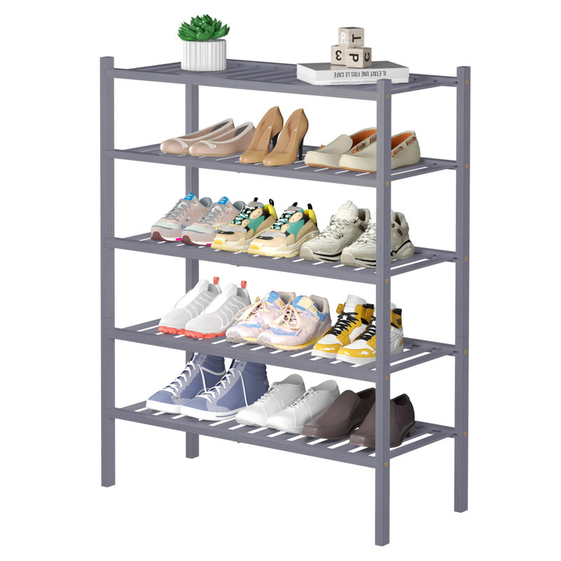 20 Pair Shoe Rack, Gray