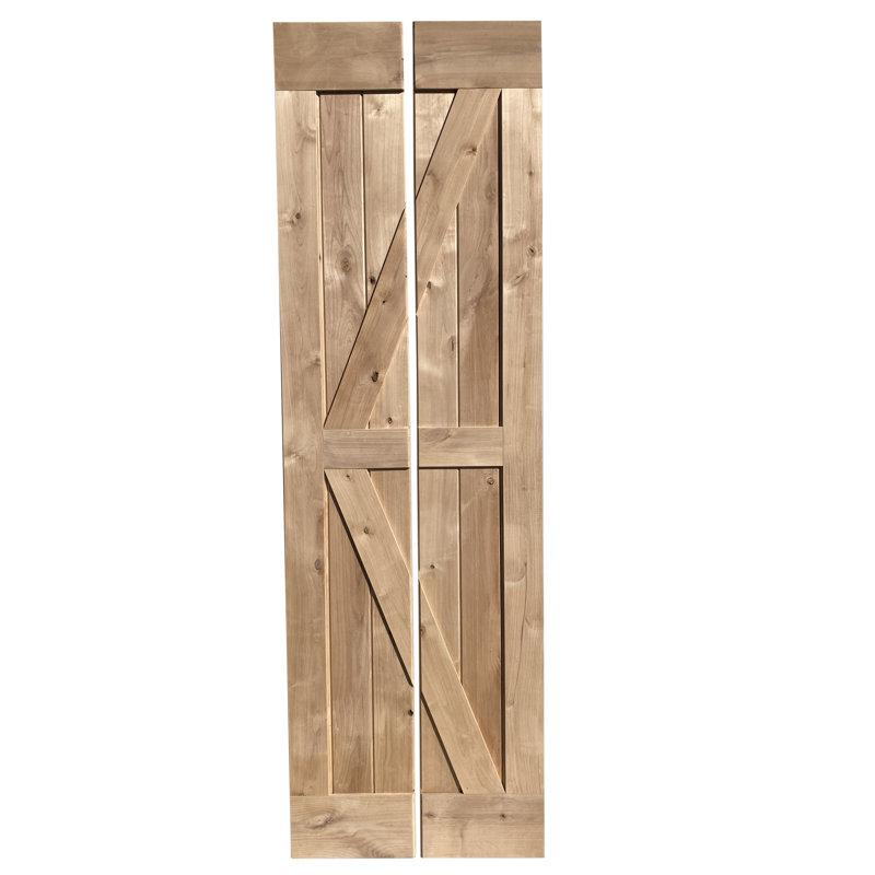 Porte de grange pliante en bois d'aulne avec quincaillerie coulissante en bois, 25,5 po x 84 po