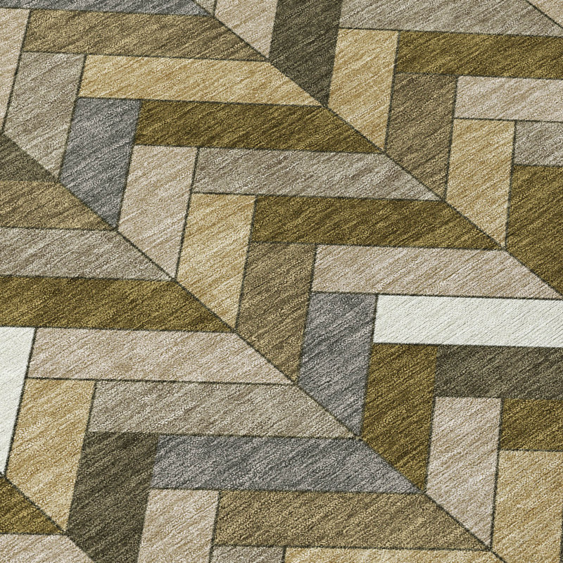 Machine Washable Indoor/Outdoor Matteson ACN2296 Geometric Rug, Runner 2'3" x 7'6"