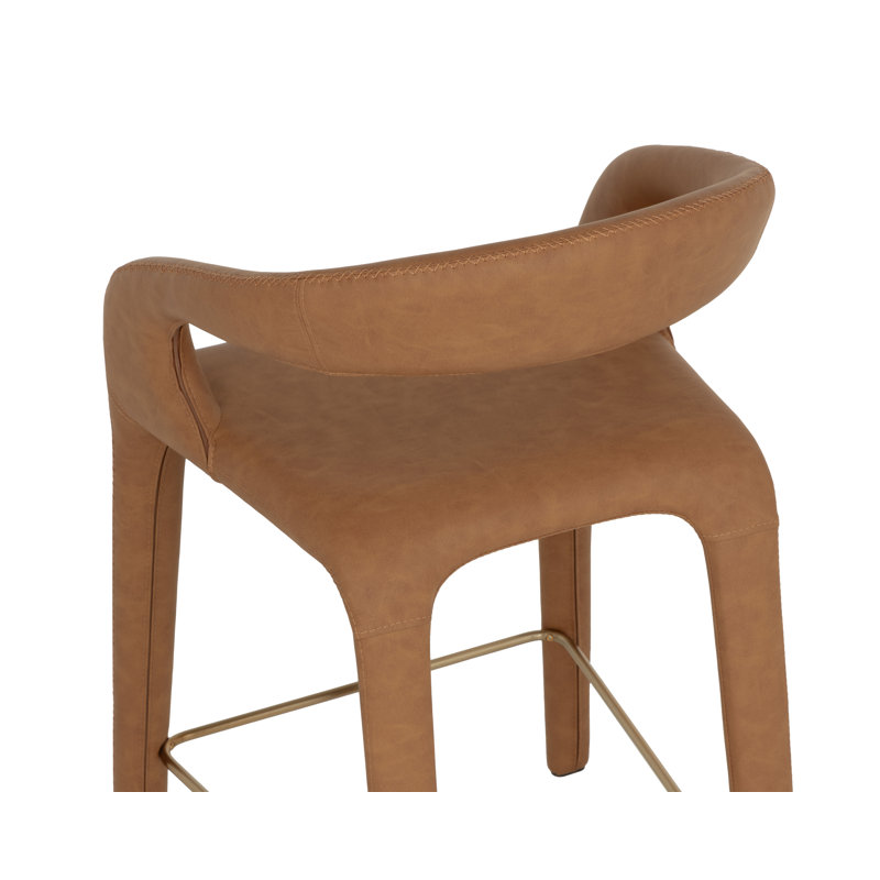 Atika Upholstered Bar Stool, Milliken Cognac, Bar Stool (29.75" Seat Height)