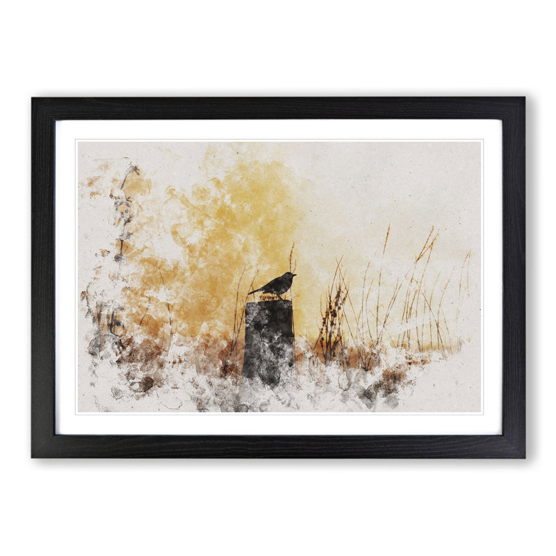 Blackbird Vol.1 - Picture Frame Graphic Art, 48cm H x 65cm W x 2cm D, Black