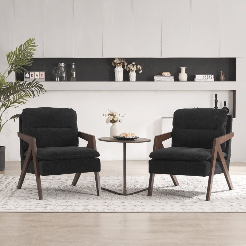 Fauteuil d'appoint Mid-Century, Noir