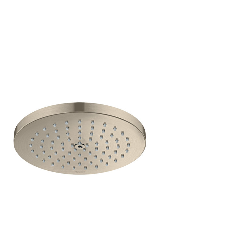 hansgrohe Raindance S Showerhead 180 1-Jet PowderRain, Brushed Nickel, 2.0 GPM