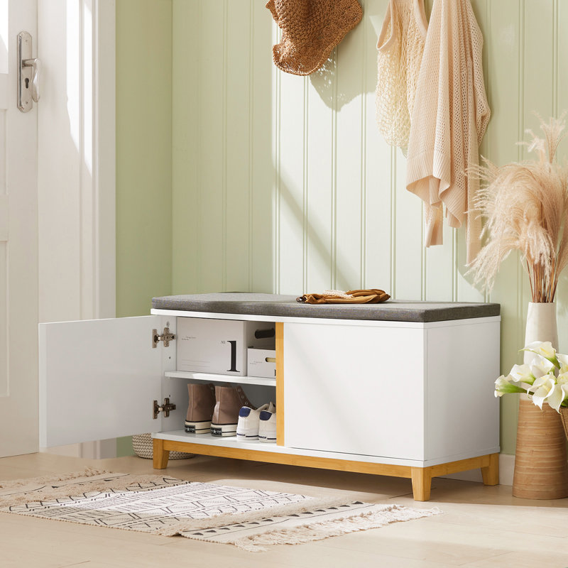 8 Pair Shoe Storage Bench, White