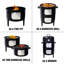 Barbecue en acier de 17 pouces avec surface de cuisson spacieuse et matériaux chauffants en noir pour fumoir d'extérieur