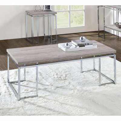 Table basse rectangulaire avec base en métal