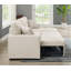 Canapé modulaire 76,5 po en mélange de lin avec lit escamotable et rangement pour chaise longue-1879074765