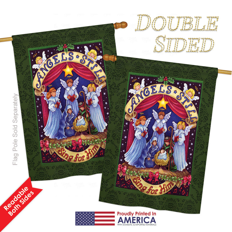 Double Sided Polyester Christmas, 18.5" H x 13" W