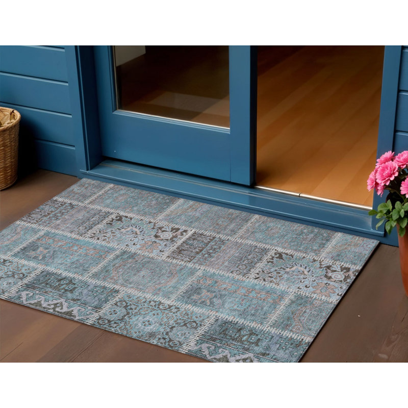 Tapis intérieur / extérieur 3 pi x 5 pi taupe beige et brun clair
