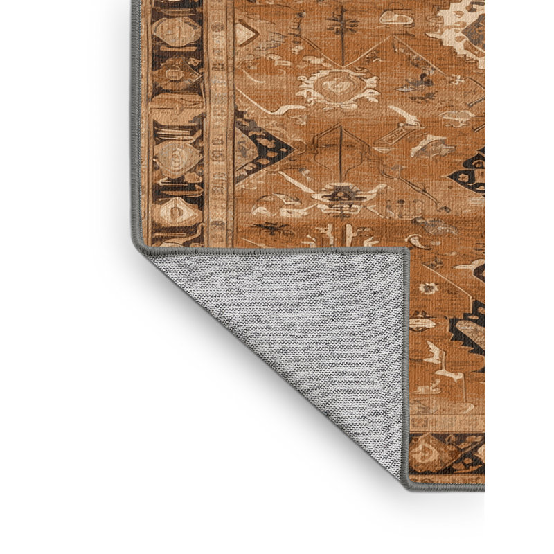 Tapis brun lavable à la machine, Rectangle de 5 pi x 8 pi