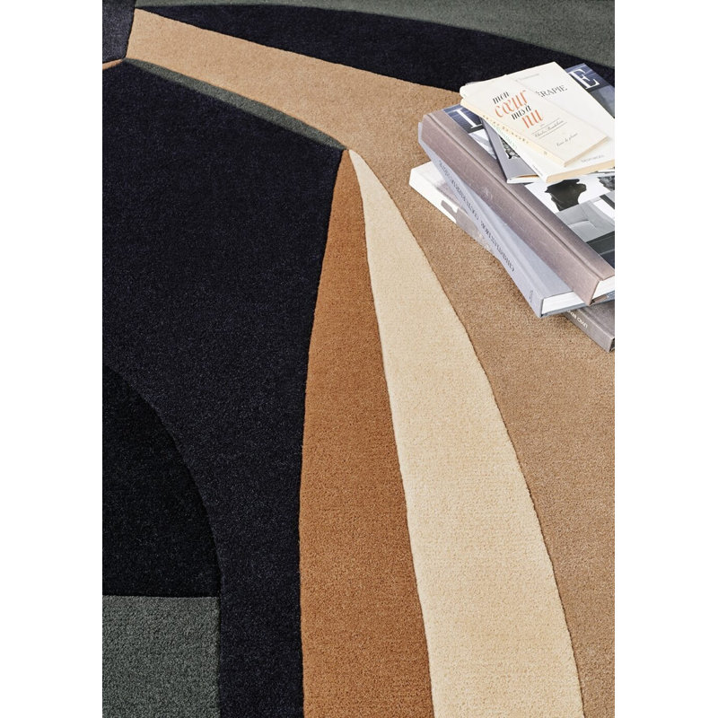 Polia Hand Tufted Wool Abstract Area Rug, Oval 5'11" x 8'11"