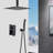 Ceiling Mounted Shower - 10" Head & Handheld Kit System For Bath