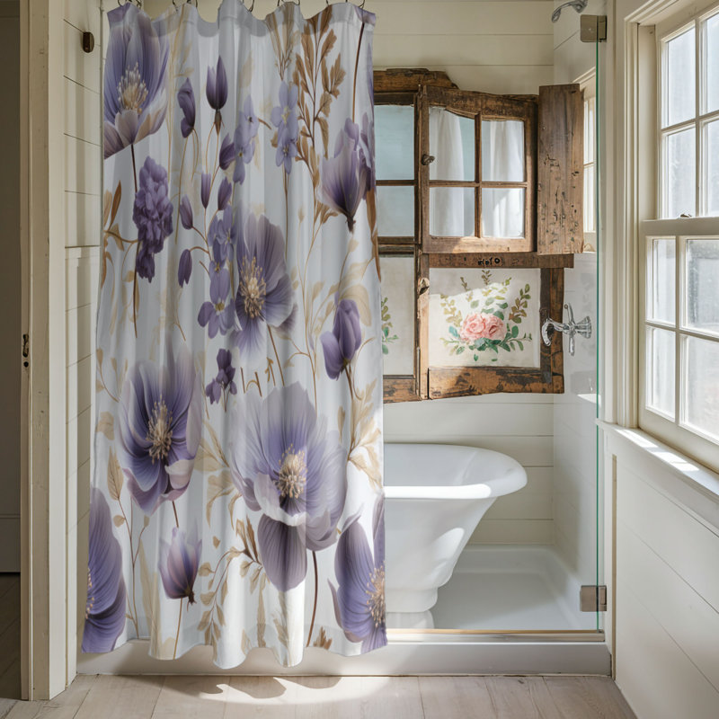 Violet Blush - Premium Shower Curtain, 74"H x 71"W