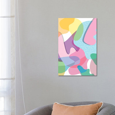 «Colorful Organic Happy Shapes», reproduction d'art sur toile tendue