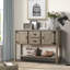 Buffet rétro en bois de pin massif de 48 po avec tiroirs et tablette de rangement de style rustique pour la maison-1003753247-1003753240
