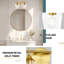  Luminaires de salle de bain modernes dorés, 2 lumières de meuble-lavabo avec abat-jour en verre champagne