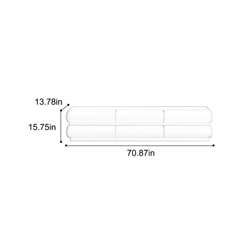 Meuble télé multi-couches en bois massif durable, 70.87"