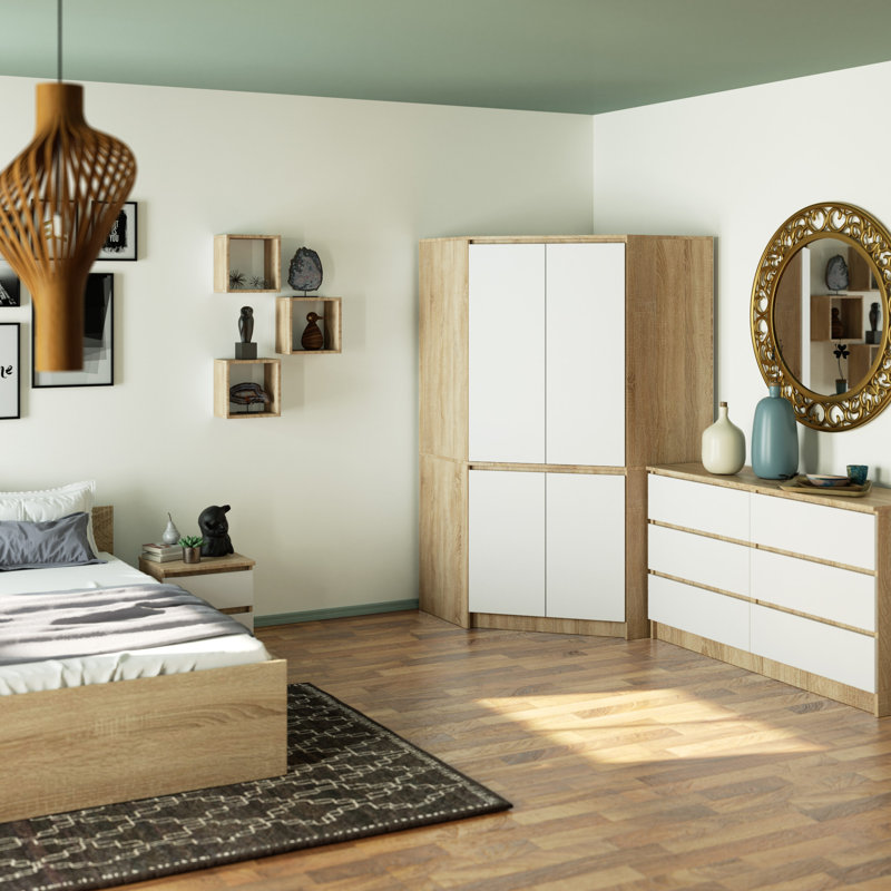 Sibbie 4 Door Manufactured Wood Wardrobe