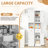 Tall 5-Tier Narrow Metal Bathroom Storage Cabinet With 2 Doors And Adjustable Shelves, Freestanding For Space Saving In Kitchen, Laundry, Pantry