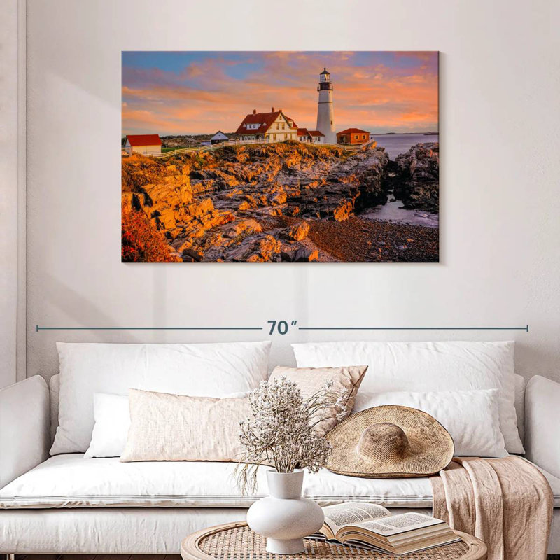 Rocky shore lighthouse Aletra, H 30 po x l 45 po