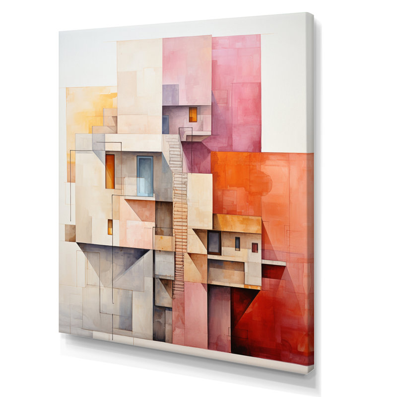Fetulla Constructivism Constructed Horizons I - Print on Canvas, 32" H x 16" W x 1" D, Wrapped Canvas