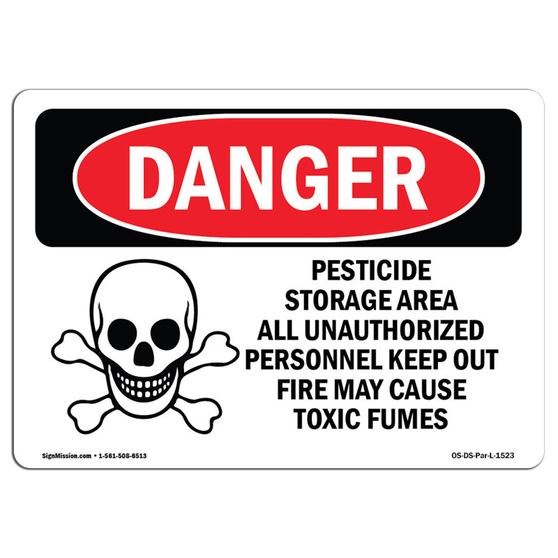 OSHA Danger Sign, 12" H x 18" W x 0.1" D